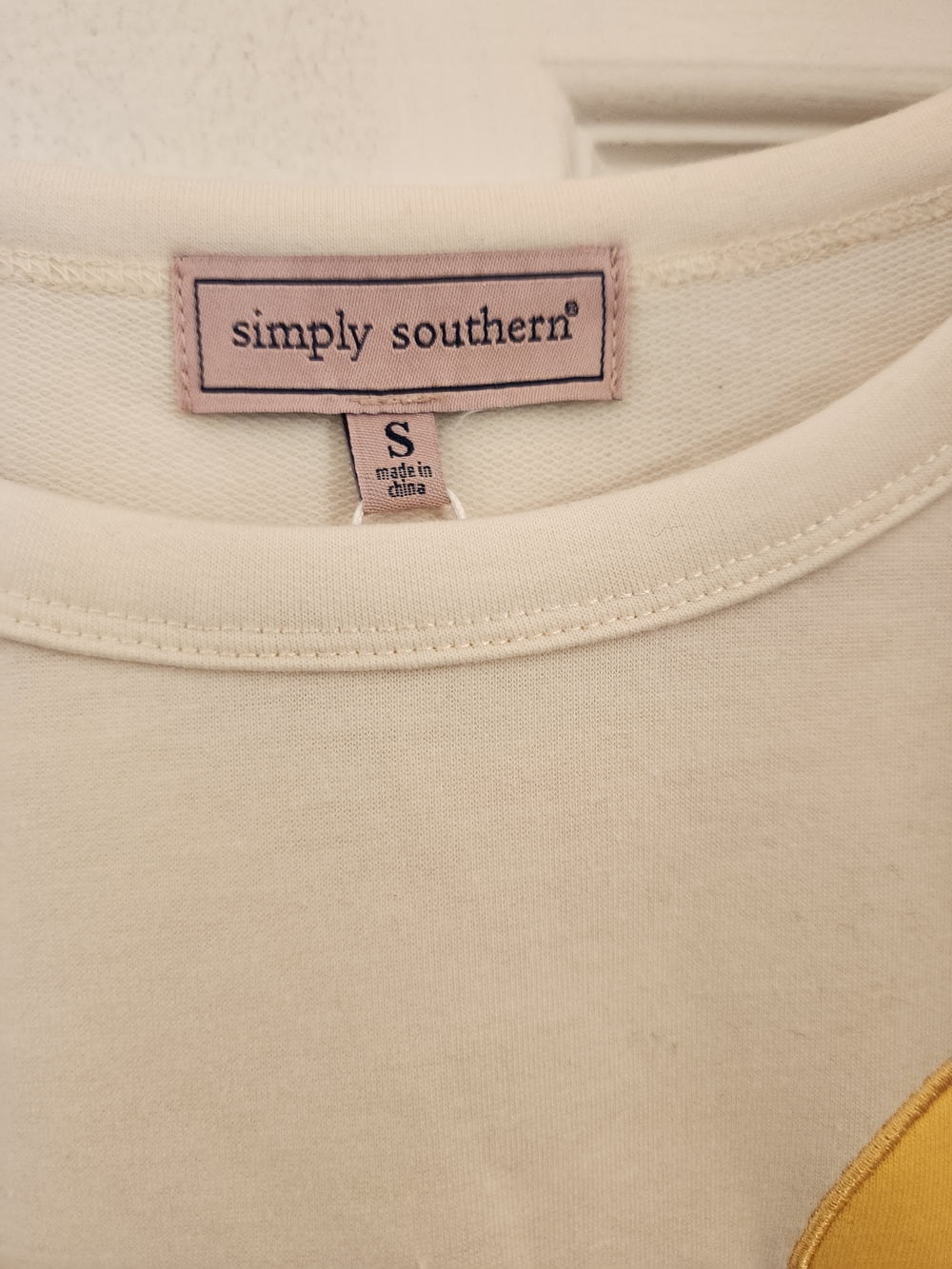 Nwt Simply Southern Cream Tee with Yellow Sun Accent - Picture 3 of 5